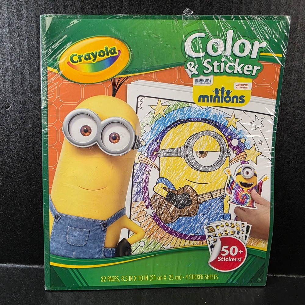 Crayola Minions Color & Sticker Activity Book 32 Pages 50‎ Stickers New 2015